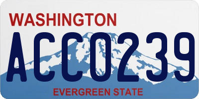 WA license plate ACC0239