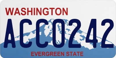 WA license plate ACC0242