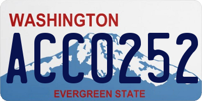 WA license plate ACC0252