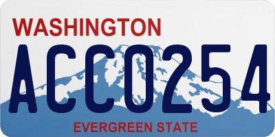 WA license plate ACC0254