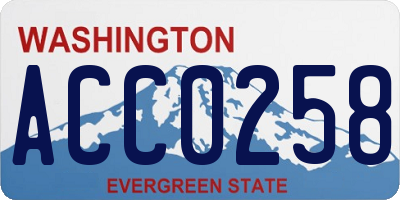 WA license plate ACC0258