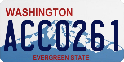WA license plate ACC0261