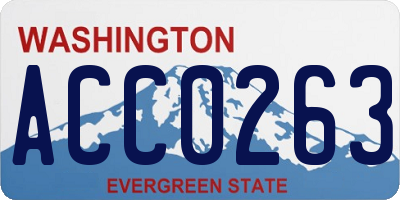 WA license plate ACC0263