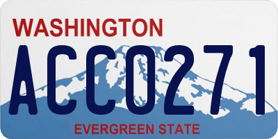WA license plate ACC0271