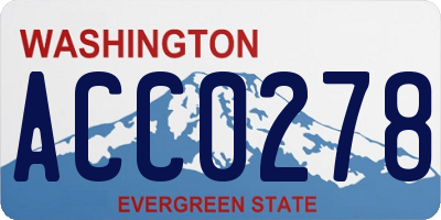 WA license plate ACC0278