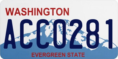 WA license plate ACC0281