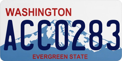 WA license plate ACC0283