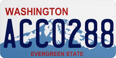 WA license plate ACC0288