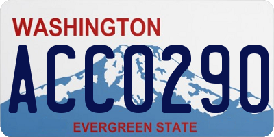 WA license plate ACC0290