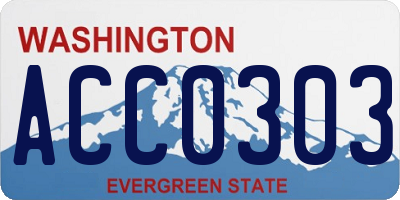 WA license plate ACC0303