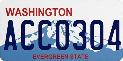 WA license plate ACC0304