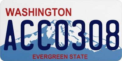 WA license plate ACC0308