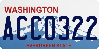 WA license plate ACC0322