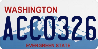 WA license plate ACC0326