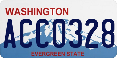 WA license plate ACC0328