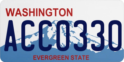 WA license plate ACC0330