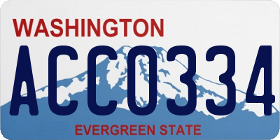 WA license plate ACC0334