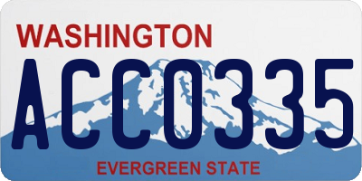 WA license plate ACC0335
