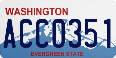 WA license plate ACC0351