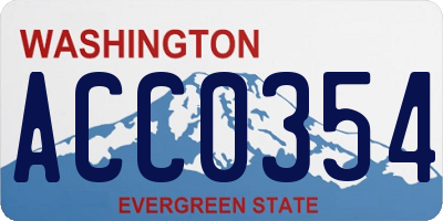 WA license plate ACC0354