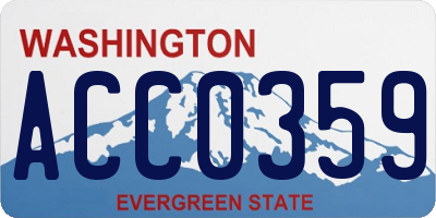 WA license plate ACC0359