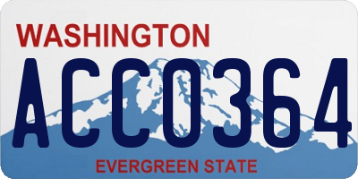 WA license plate ACC0364