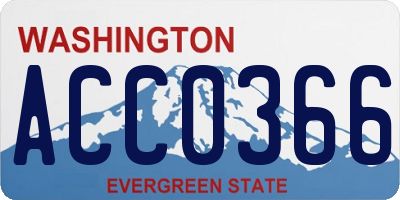 WA license plate ACC0366