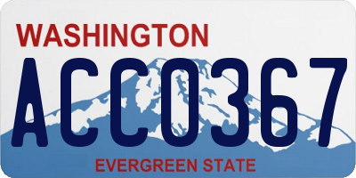 WA license plate ACC0367
