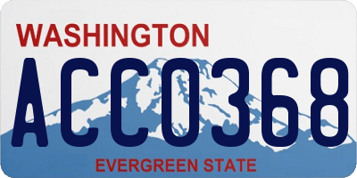 WA license plate ACC0368