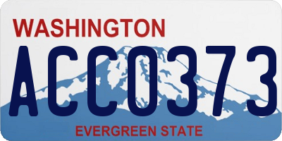 WA license plate ACC0373