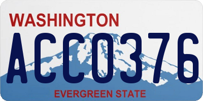 WA license plate ACC0376