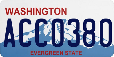WA license plate ACC0380