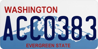 WA license plate ACC0383