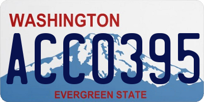 WA license plate ACC0395