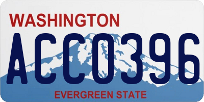 WA license plate ACC0396