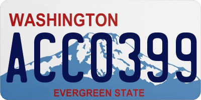 WA license plate ACC0399