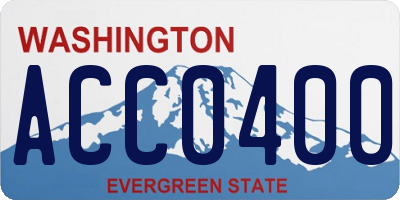 WA license plate ACC0400