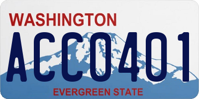 WA license plate ACC0401