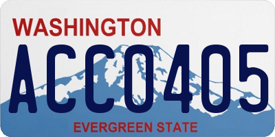 WA license plate ACC0405
