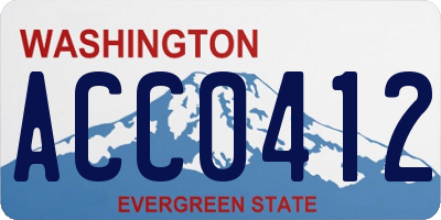 WA license plate ACC0412