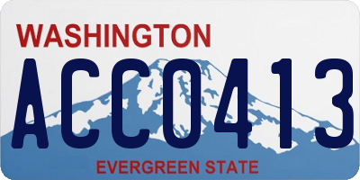 WA license plate ACC0413