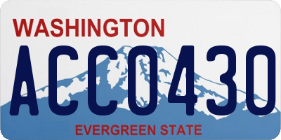 WA license plate ACC0430