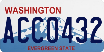 WA license plate ACC0432