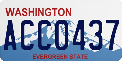 WA license plate ACC0437