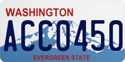 WA license plate ACC0450