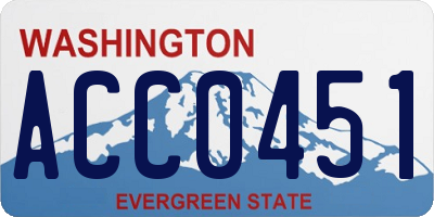 WA license plate ACC0451