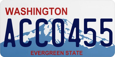 WA license plate ACC0455