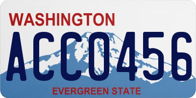 WA license plate ACC0456