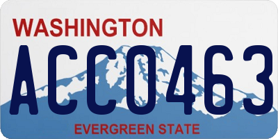 WA license plate ACC0463