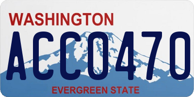 WA license plate ACC0470